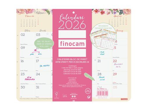 CALENDARI (2026) CATALAN FINOCAM PARET DESIGN BLOC