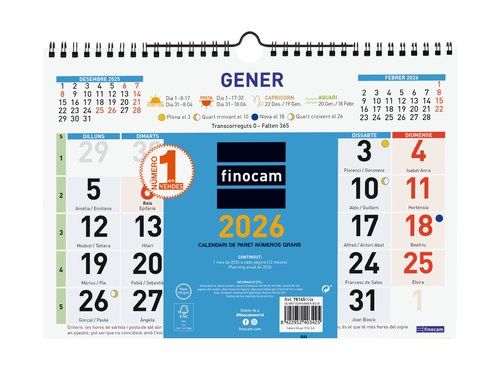 CALENDARI (2026) CATALAN FINOCAM PARET COLOR MENSU