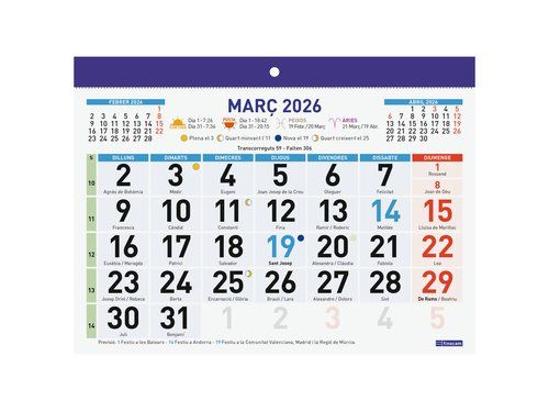 CALENDARI (2026) CATALAN FINOCAM FALDILLA MENSUAL