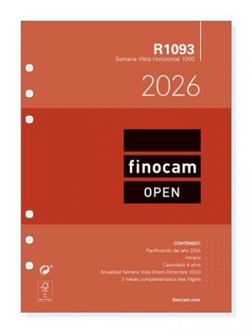RECAMBIO AGENDA ANUAL (2026) FINOCAM R1093 OPEN 10
