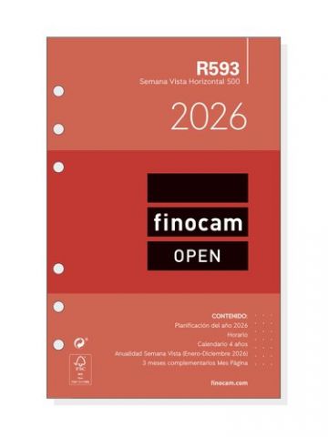 RECAMBIO AGENDA ANUAL (2026) FINOCAM R599 OPEN 500