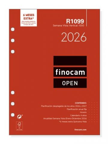 RECAMBIO AGENDA ANUAL (2026) FINOCAM R1099 OPEN 10