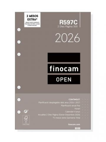 RECAMBIO AGENDA ANUAL (2026) CATALAN FINOCAM R597C