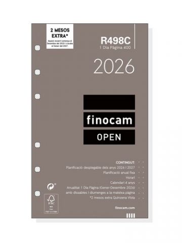 RECAMBIO AGENDA ANUAL (2026) CATALAN FINOCAM R498C