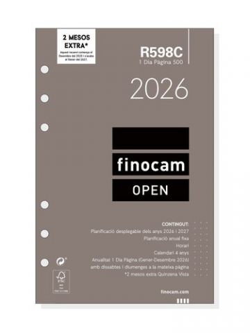 RECAMBIO AGENDA ANUAL (2026) CATALAN FINOCAM R598C