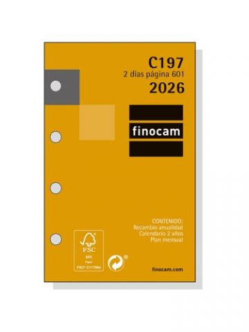 RECAMBIO AGENDA ANUAL (2026) FINOCAM C197 CLASSIC