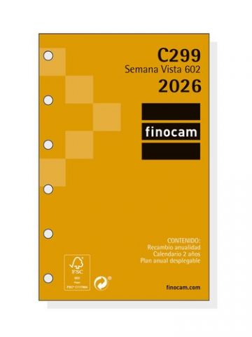 RECAMBIO AGENDA ANUAL (2026) FINOCAM C299 CLASSIC