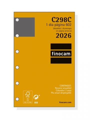 RECAMBIO AGENDA ANUAL (2026) CATALAN FINOCAM C298C