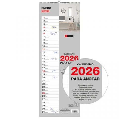 CALENDARIO (2026) MIQUELRIUS PARED BASIC MENSUAL P