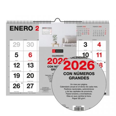 CALENDARIO (2026) MIQUELRIUS PARED BASIC MENSUAL N
