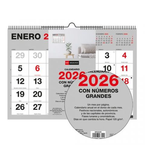 CALENDARIO (2026) MIQUELRIUS PARED BASIC MENSUAL N