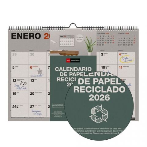 CALENDARIO (2026) MIQUELRIUS PARED RECYCLED MENSUA