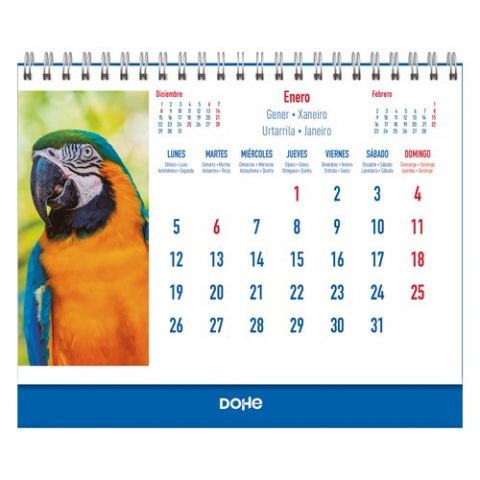 CALENDARIO (2026) DOHE SOBREMESA IMAGENES MENSUAL
