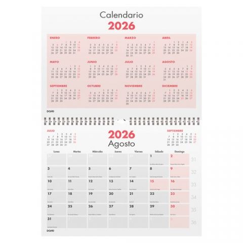 CALENDARIO (2026) DOHE PARED MENSUAL NUMEROS PEQUE