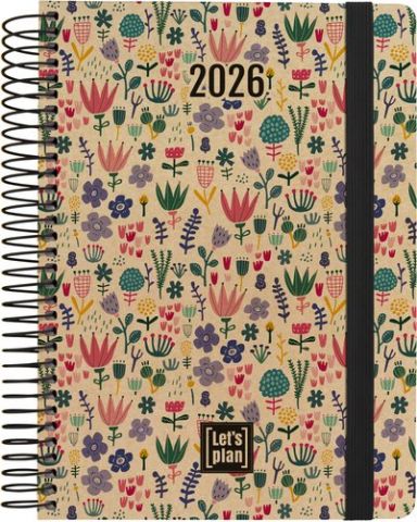 AGENDA ANUAL (2026) GRAFOPLAS NATURE ESPIRAL tapa