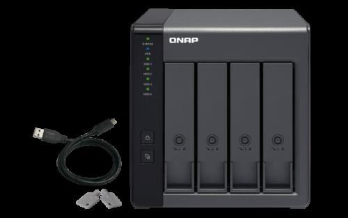 QNAP TR-004 unidad de disco multiple Negro