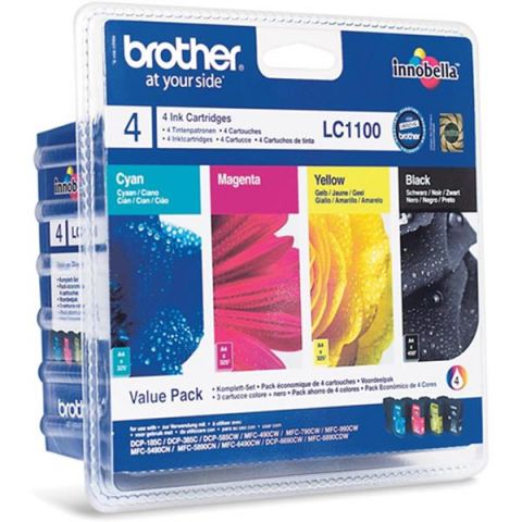 PACK DE CARTUCHOS 4 COLORES (CMYK) BROTHER LC-1100