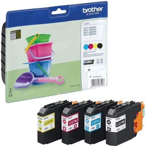 PACK DE CARTUCHOS 4 COLORES (CMYK) BROTHER LC-221V