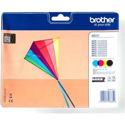 PACK DE CARTUCHOS 4 COLORES (CMYK) BROTHER LC-223V