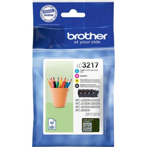 PACK DE CARTUCHOS 4 COLORES (CMYK) BROTHER LC-3217