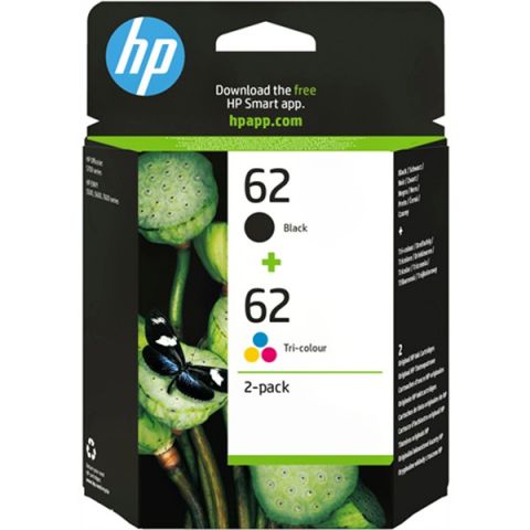 PACK CARTUCHO NEGRO-COLOR HP 62 + 62