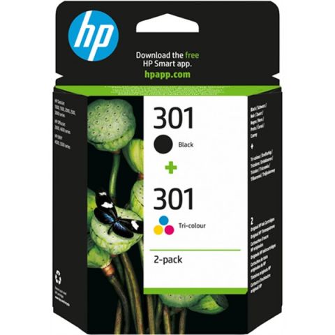 PACK CARTUCHO NEGRO-COLOR HP 301 + 301